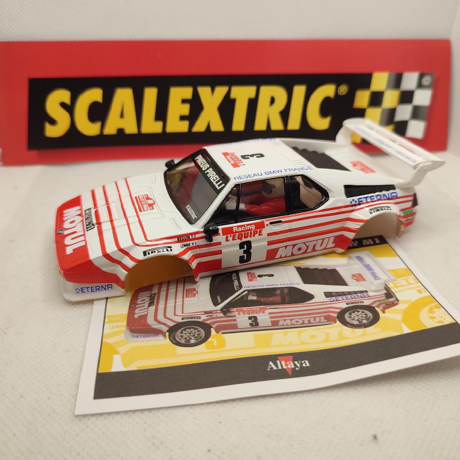 Carroceria Coche Scalextric Altaya BMW M1 Motul Rally Miticos Slot 1/32 slc32car