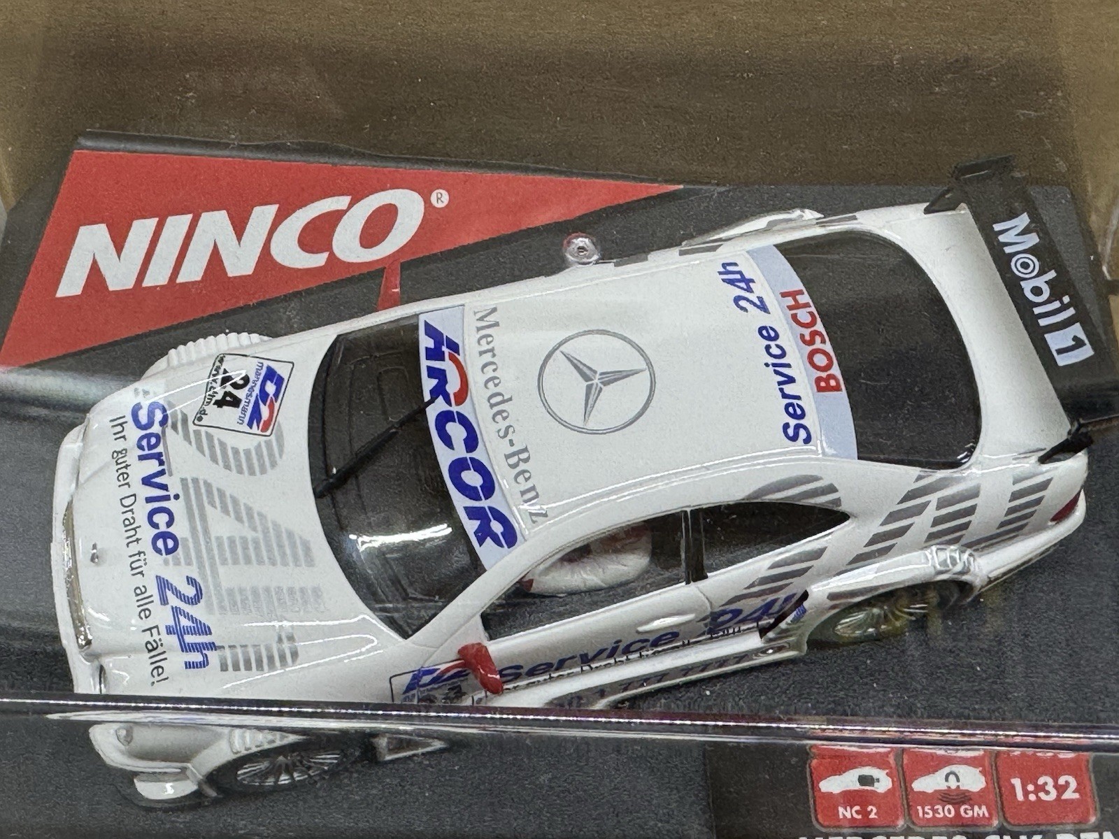 Coche Ranura NINCO #50250 MERCEDES CLK DTM "SERVICIO 24H" 1/32 - NUEVO