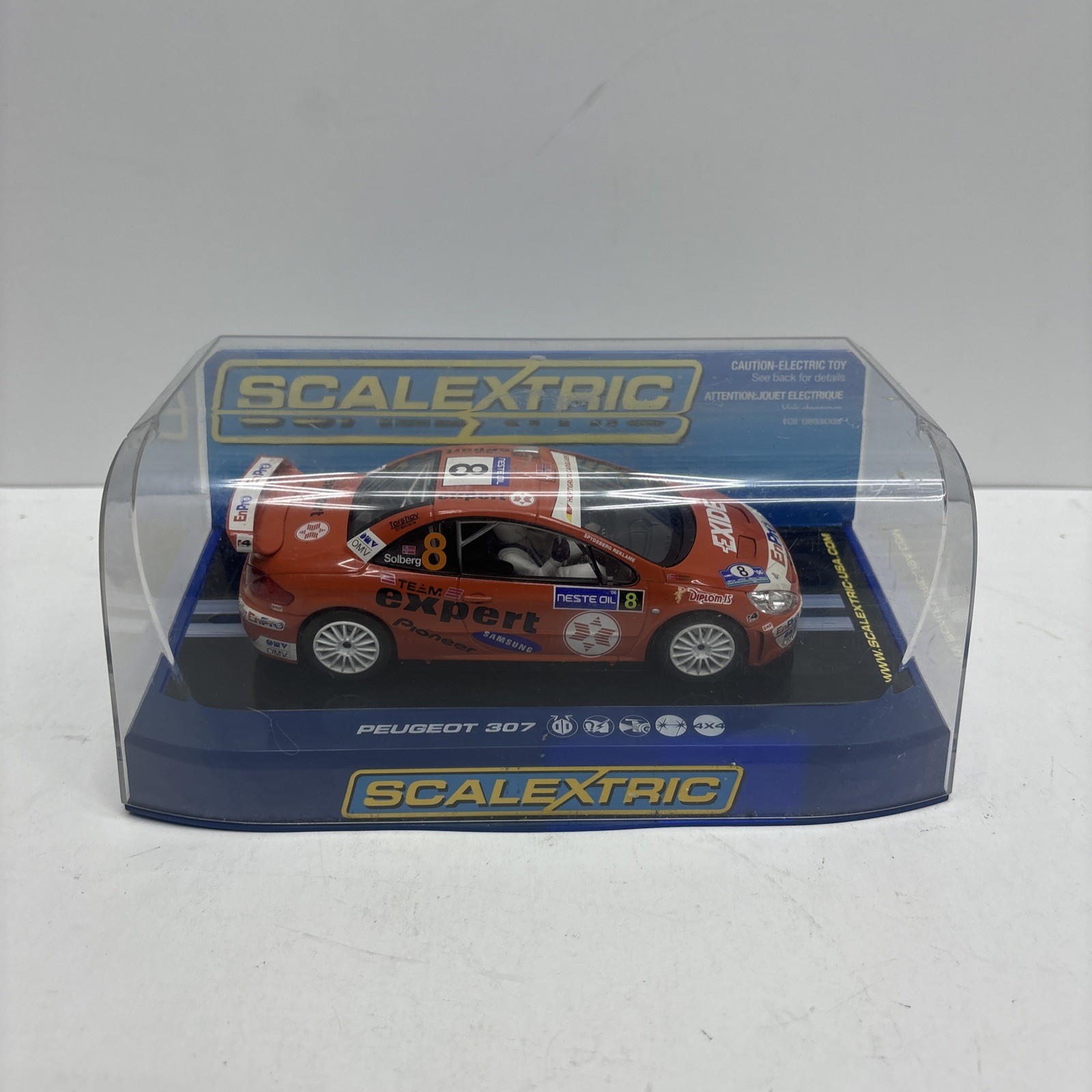 Coche Ranura Scalextric Escala 1/32 C2885 - Peugeot 307 WRC Team Expert H. Solberg