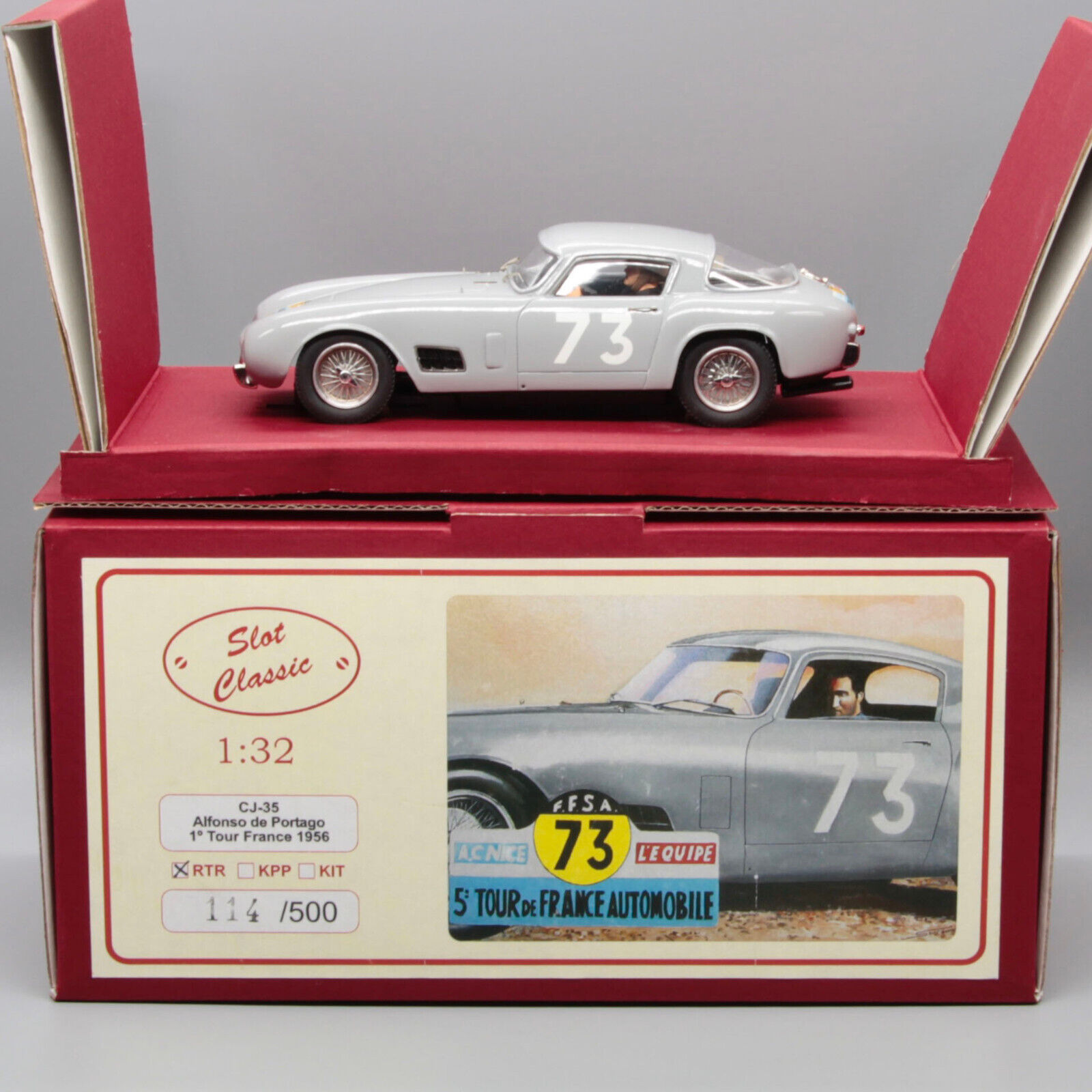 Ferrari 250 GT 1º Tour de France 1956 Alfonso de Portago Slot Classic CJ-29 RTR