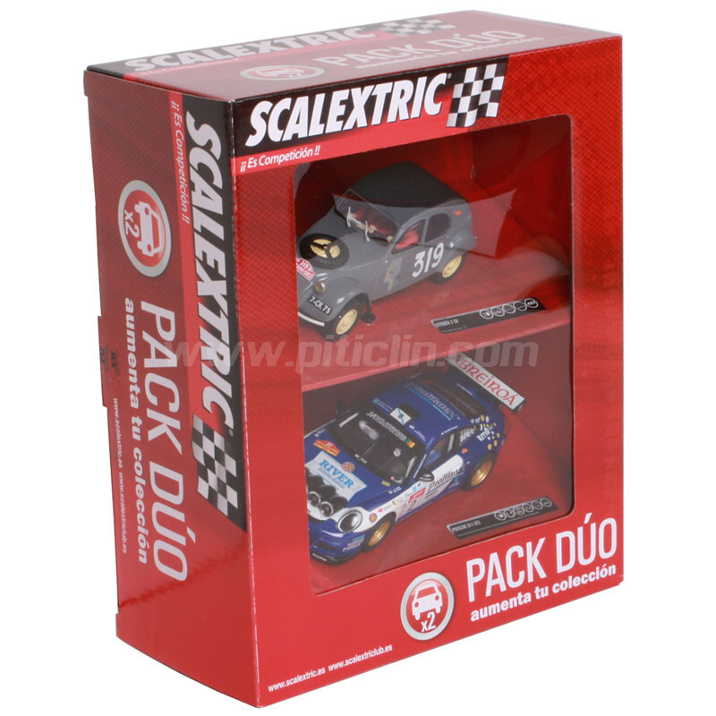 Scalextric SCX Pack Duo Citroen 2 CV Montecarlo y Porsche 911 Gt3 1/32 Slot Car