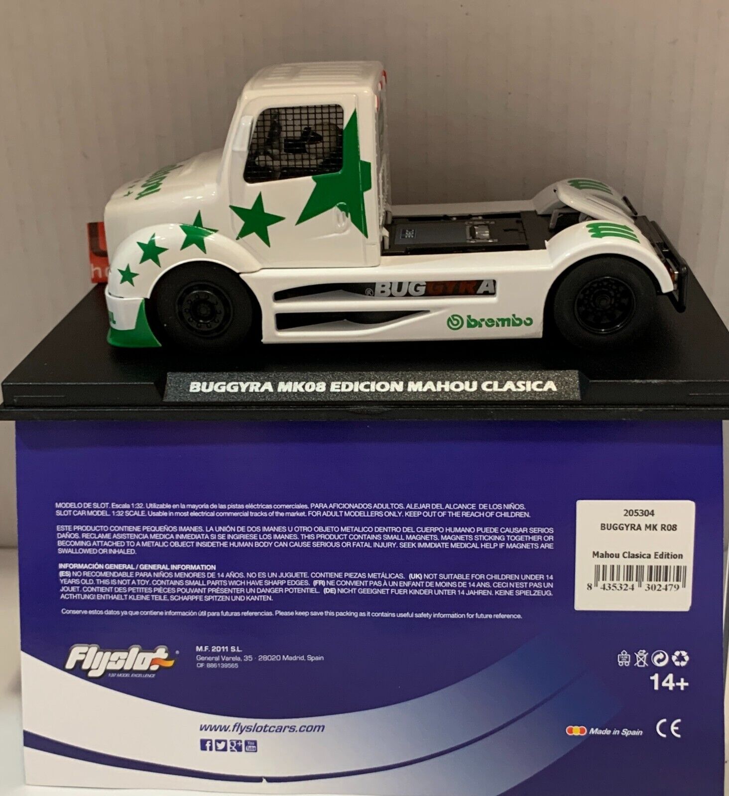 SLOT CAR FLY FLYSLOT 205304 TRUCK CAMION BUGGYRA MK R08 MAHOU CLASICA VERDE LTED