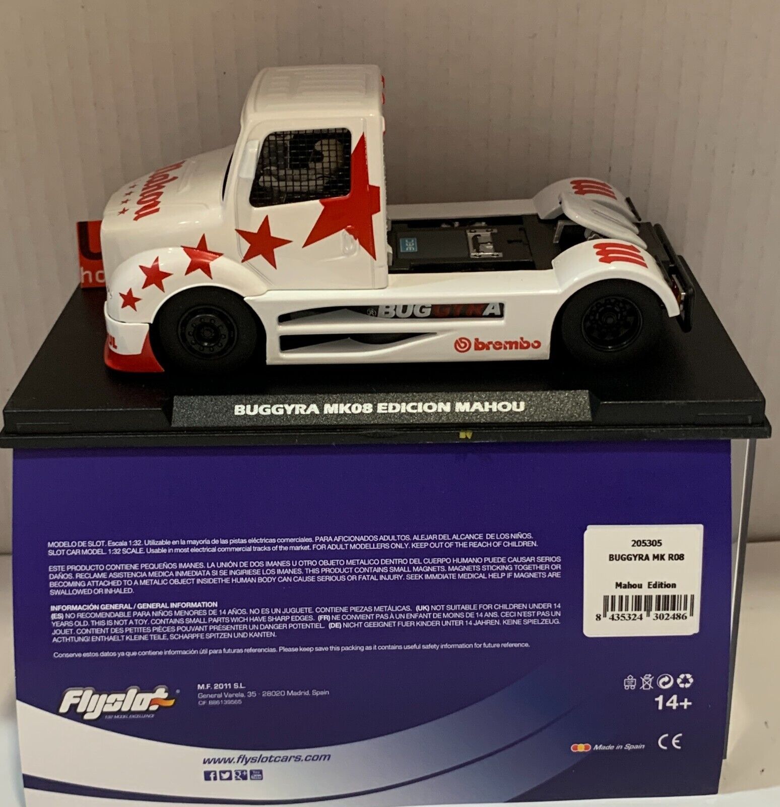 SLOT CAR FLY FLYSLOT 205305 TRUCK CAMION BUGGYRA MK R08 MAHOU CLASICA ROJO LTED.