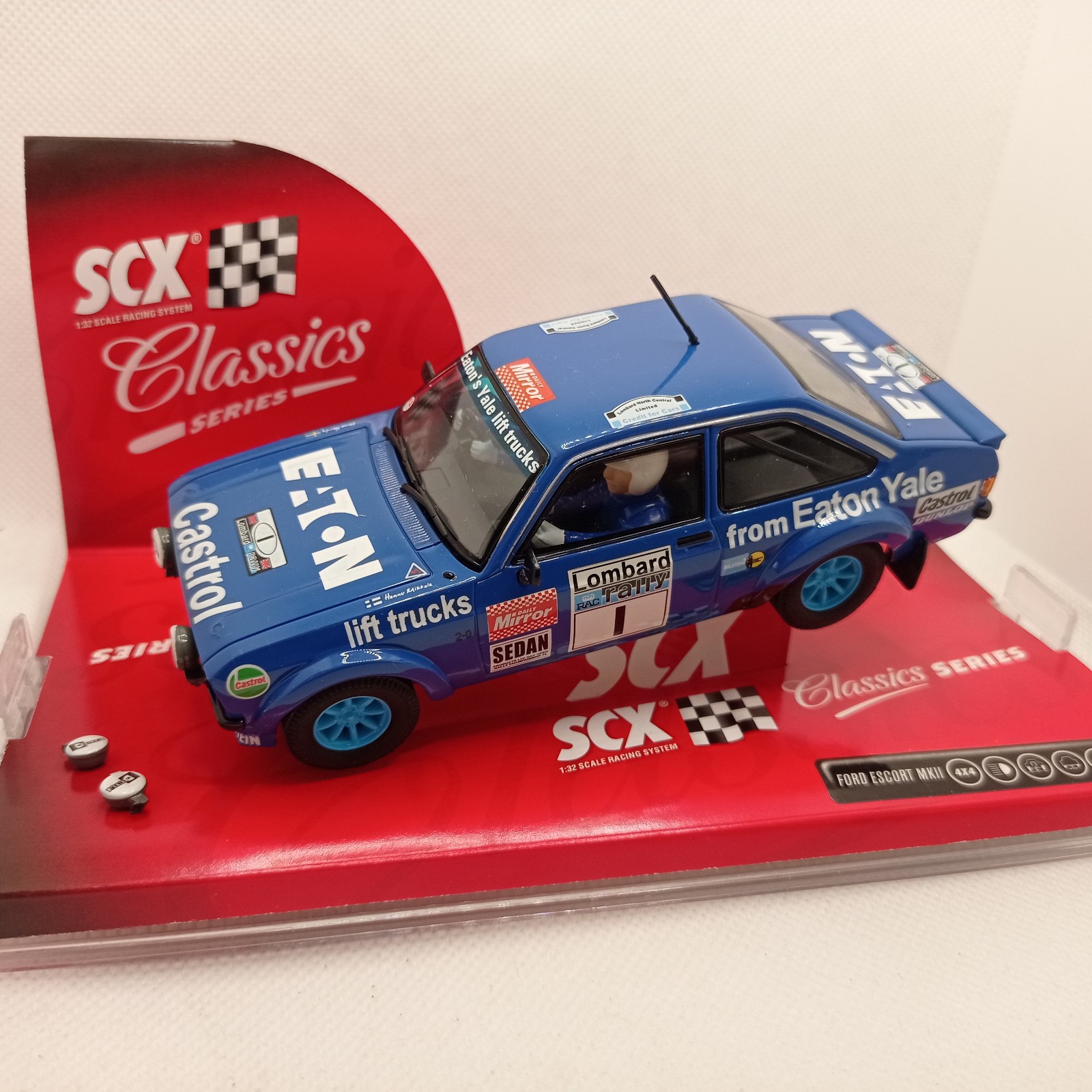 Slot Car Scalextric Ford Escort MLII #1 Eaton Yale 1/32 slc32 Lombard Rally