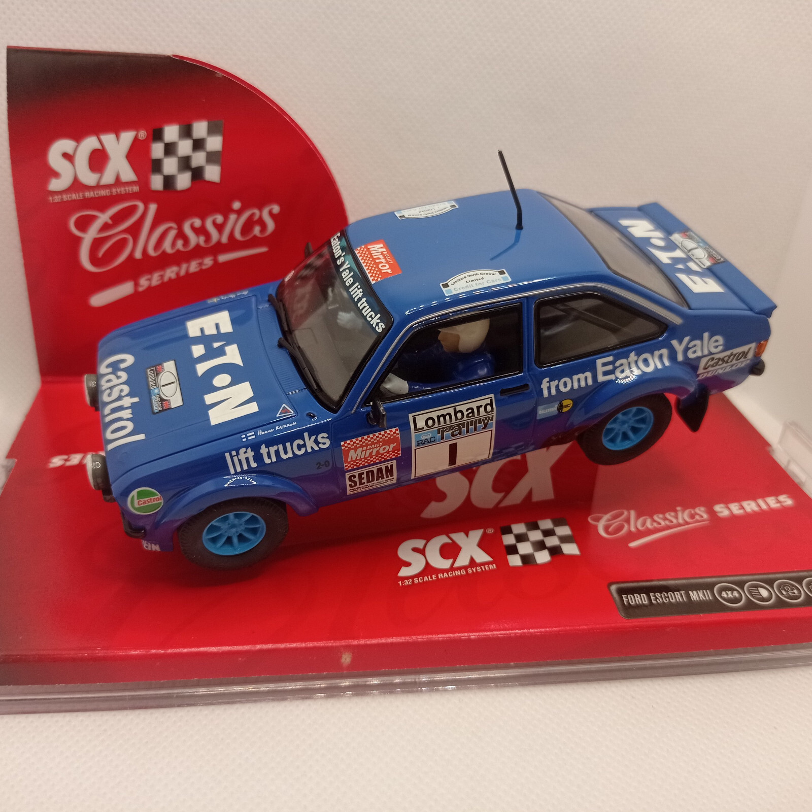 Slot Car Scalextric SCX Ford Escort MKII Eaton Yale #1 1/32 slc 63550 Dañado
