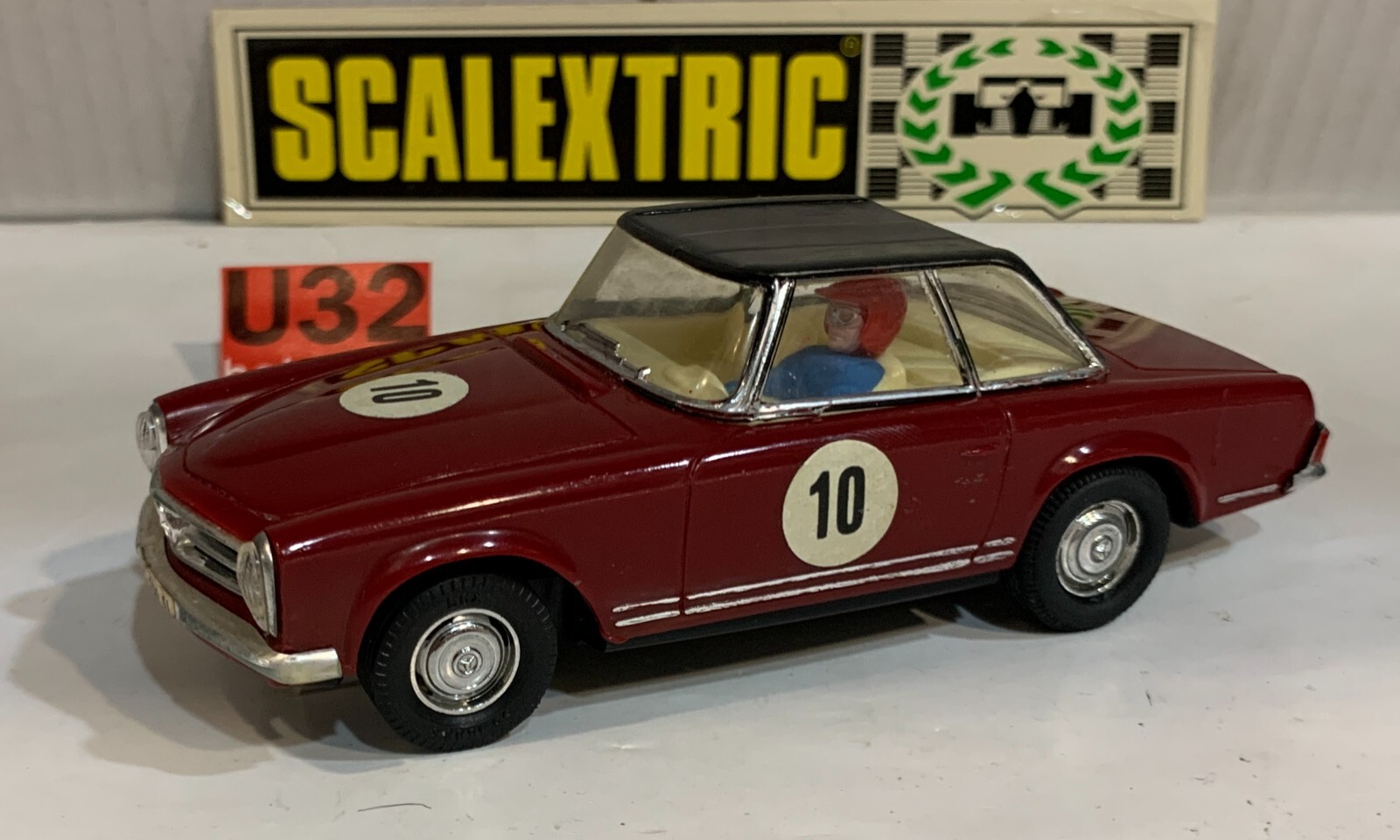 SLOT CAR SCX SCALEXTRIC EXIN C-32 MERCEDES 250SL #10 GRANATE CAPOTA NEGRA