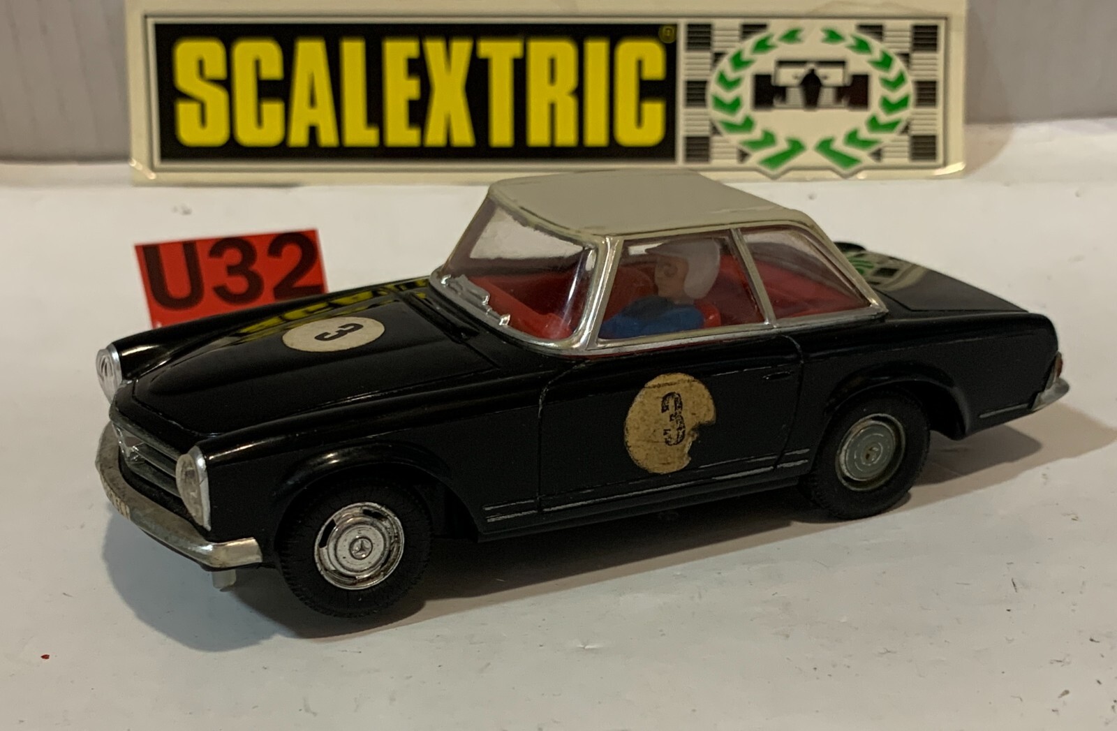 SLOT CAR SCX SCALEXTRIC EXIN C-32 MERCEDES 250SL #3 NEGRO.CAPOTA BEIGE