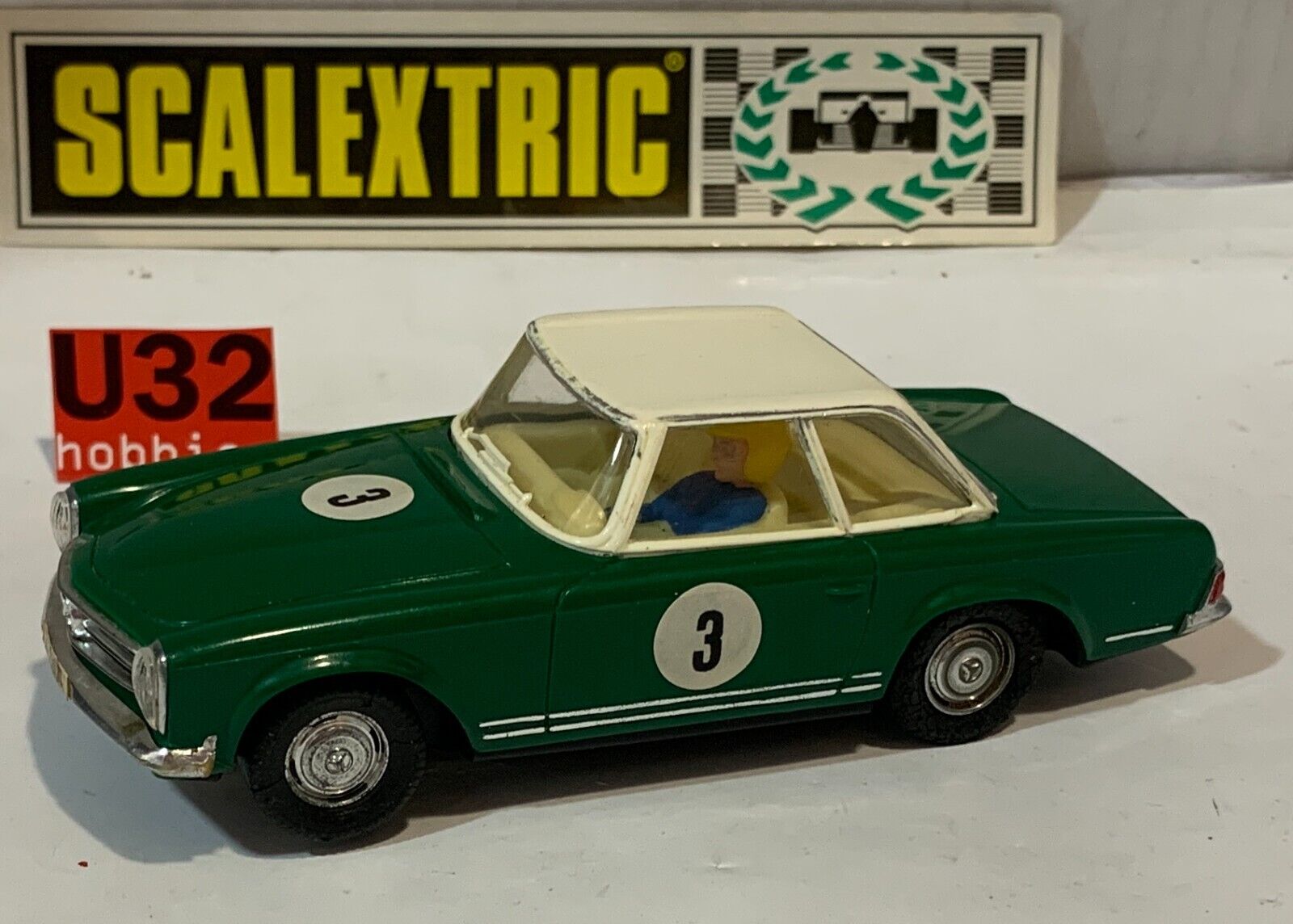 SLOT CAR SCX SCALEXTRIC EXIN C-32 MERCEDES 250SL #3 VERDE CAPOTA BEIGE