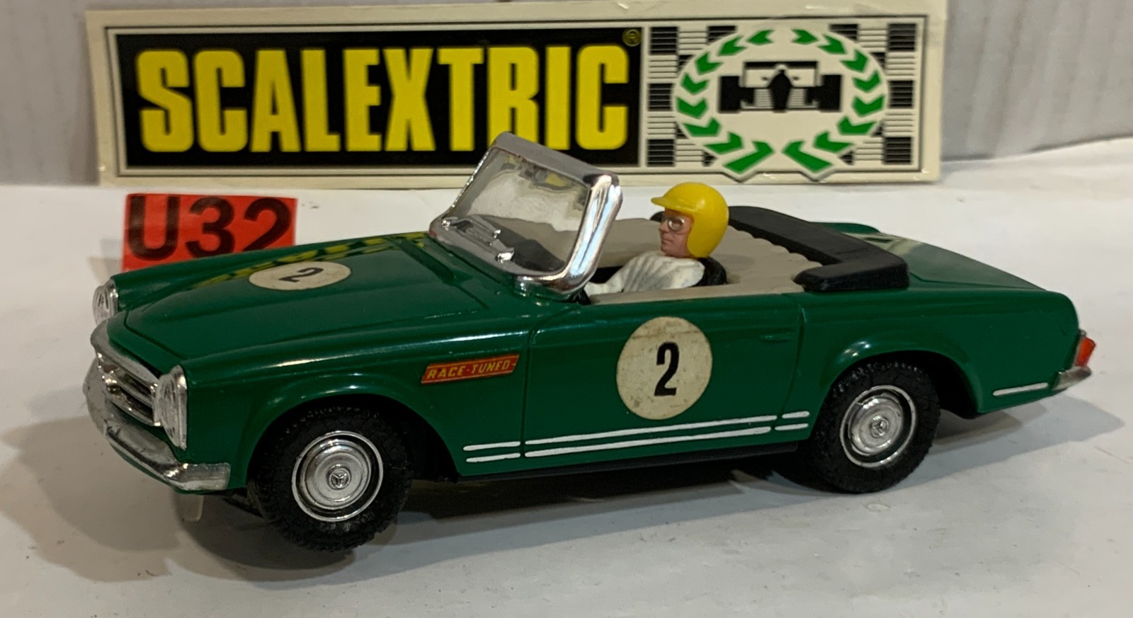 SLOT CAR SCX SCALEXTRIC EXIN C-33 MERCEDES 250 SL SPORT #2 RACE TUNED VERDE