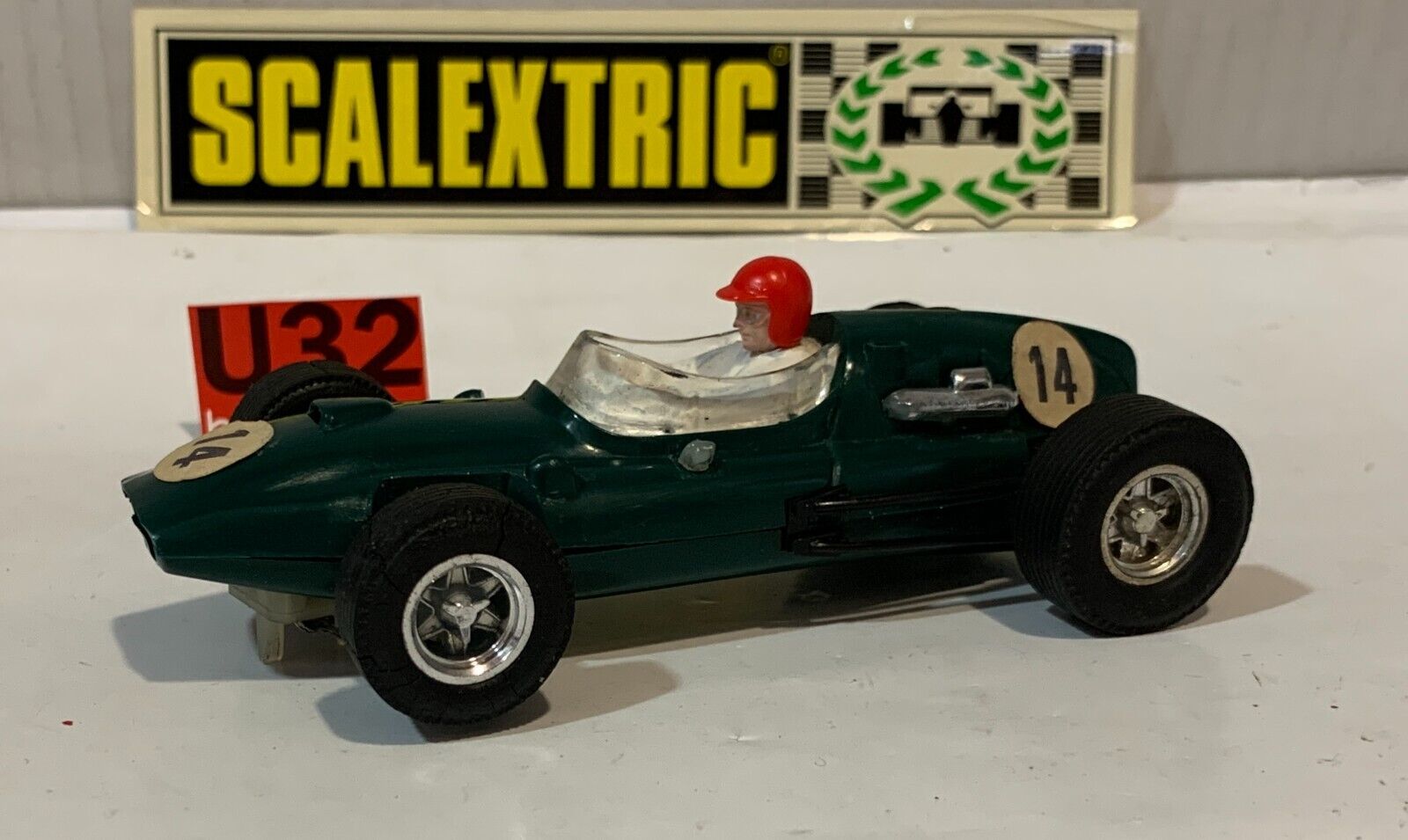 SLOT CAR SCX SCALEXTRIC EXIN C-38 COOPER CLIMAX #14 F1 GUIA MOVIL VERDE