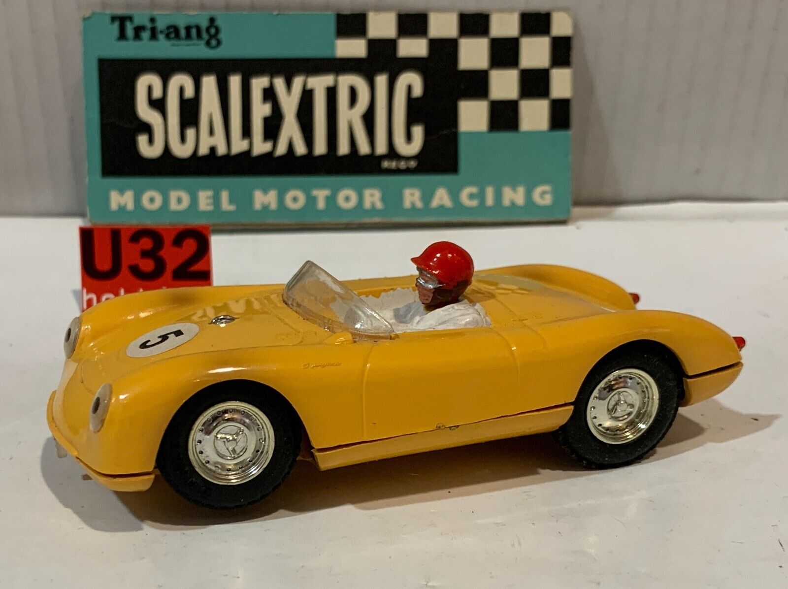 SLOT CAR SCX TRIANG SCALEXTRIC MM/C61 PORSCHE SPYDER #5 AMARILLO