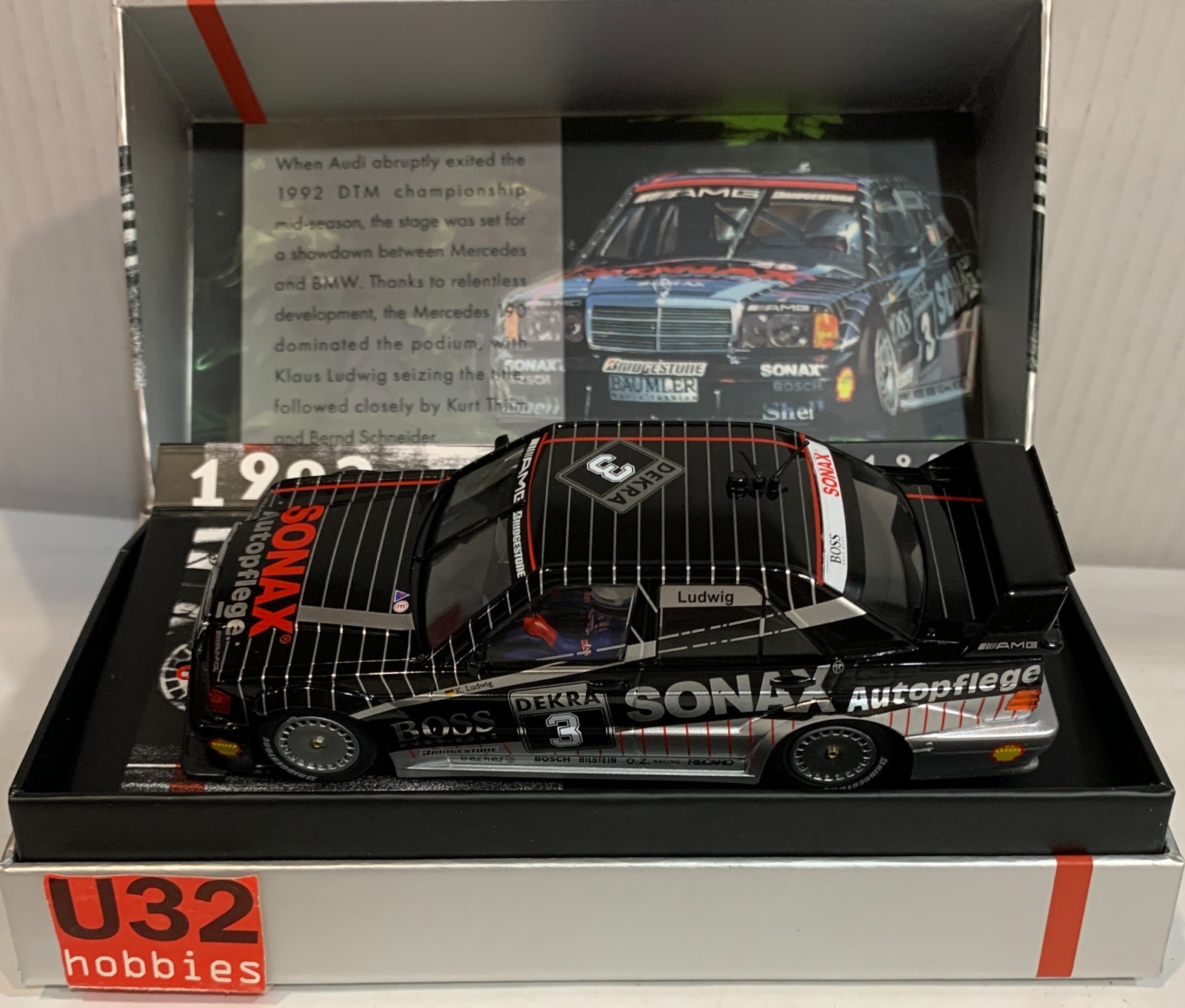 SLOT CAR SLOT.IT CW25 MERCEDES 190E 3 DTM #3 WINNER 1992 SONAX KLAUS LUDWIG