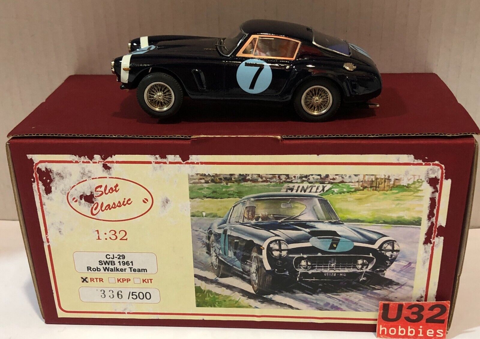 SLOT CLASSIC CJ-29 FERRARI 250 GT SWB #7 1961 ROB WALKER TEAM