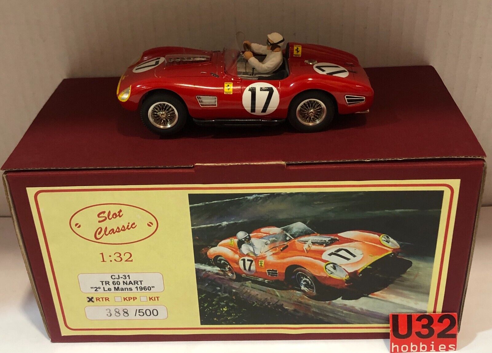 SLOT CLASSIC CJ-31 FERRARI TR60 NART #17 LE MANS 1960 LIMITED EDITION 500 UNID.