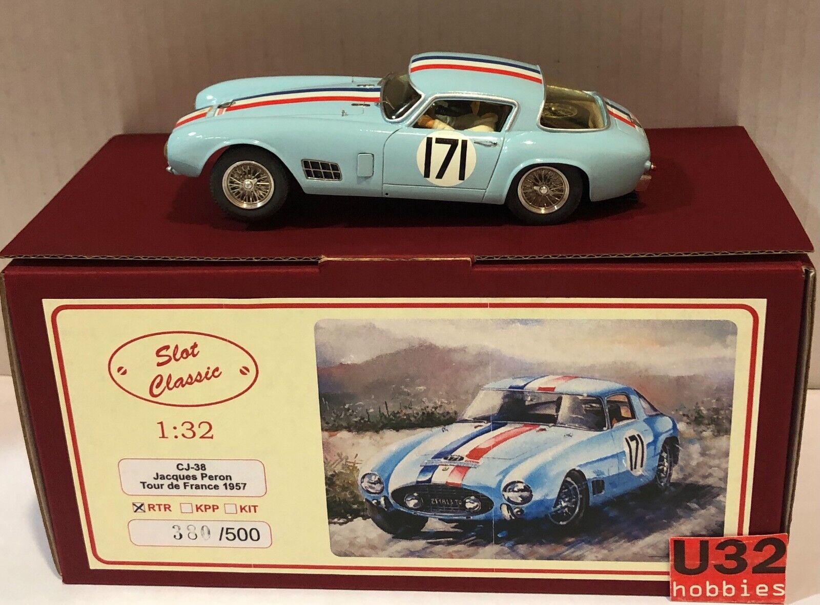 SLOT CLASSIC CJ-38 FERRARI 250 GT #171 TOUR DE FRANCE 1957 JACQUES PERON