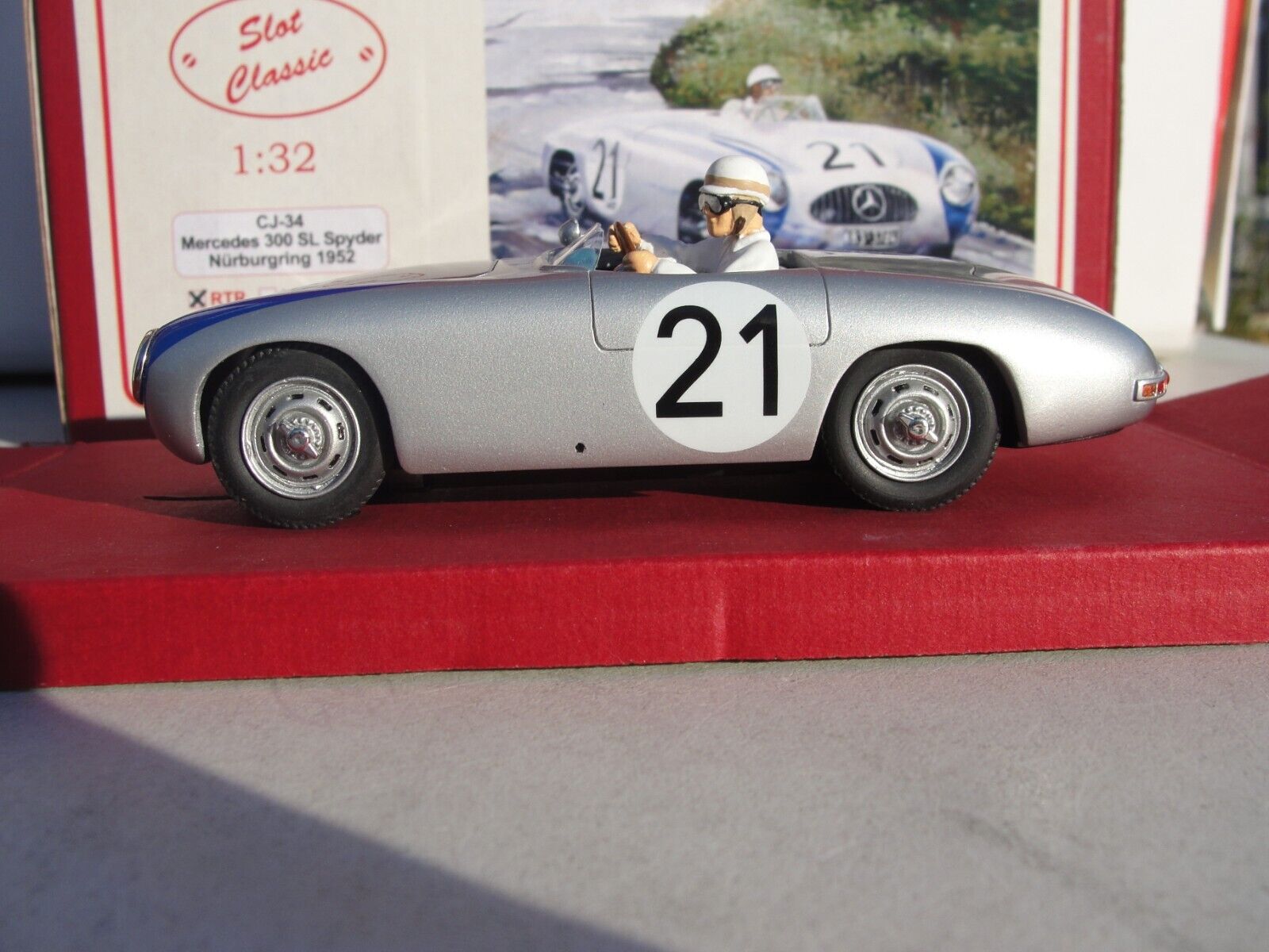 SLOT CLASSIC MERCEDES 300 SL SPYDER CJ-34 PLATA 1:32