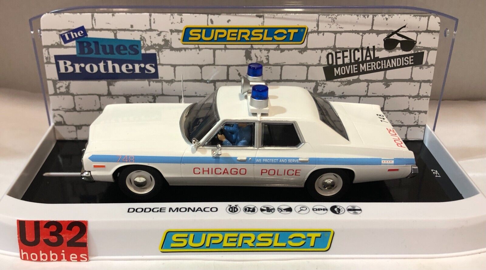 SUPERSLOT H4407 DODGE MONACO BLUES BROTHERS CHICAGO POLICE SCALEXTRIC UK